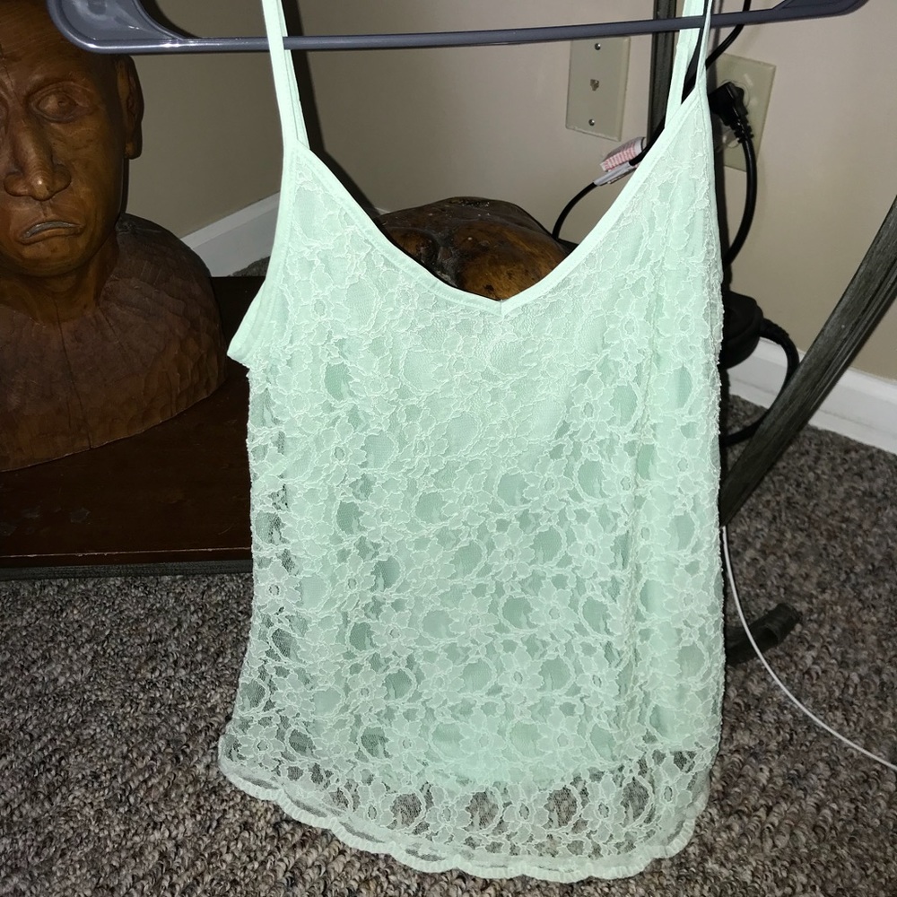 Mint lace camisole/tank